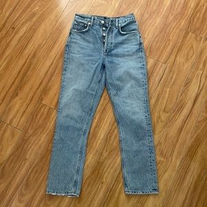 Agolde size 23 straight tapered light wash jeans